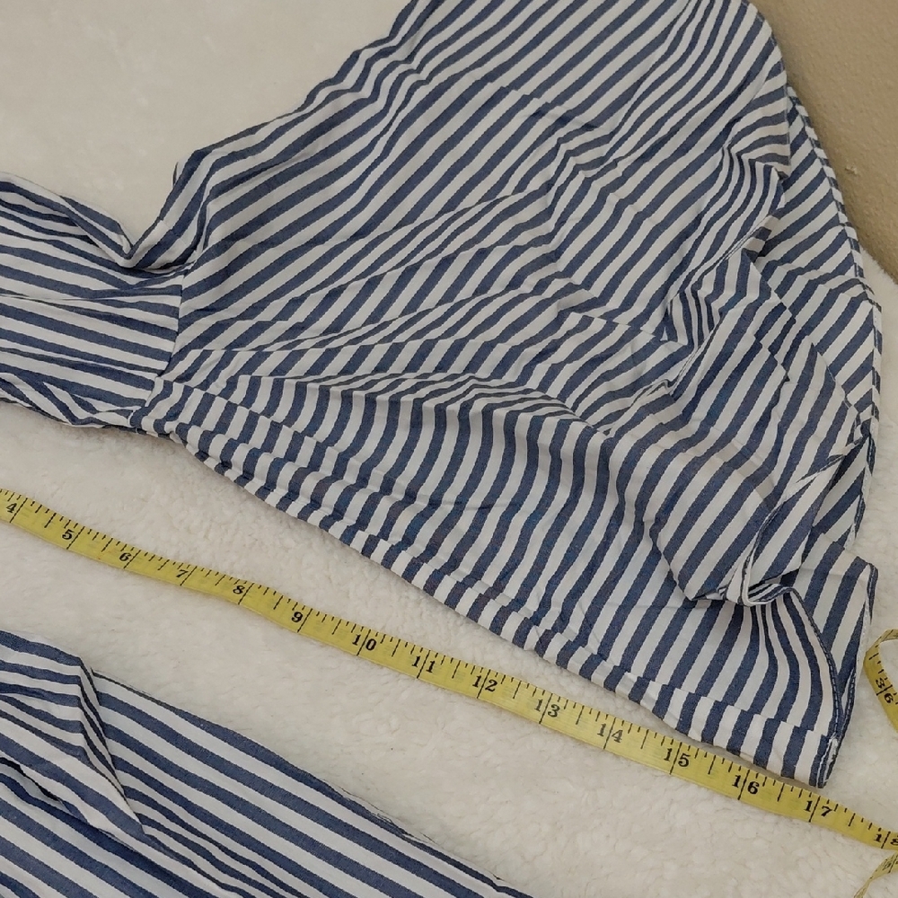 ASOS Blue and White Striped Midi Dress - Picture 9 of 14